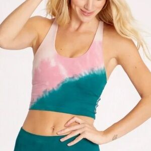 Wildfox Active Riley Crop Bra Tanktop Tie Dye Small